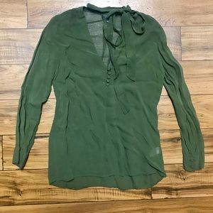 TOPSHOP Neck Bow Tie Blouse